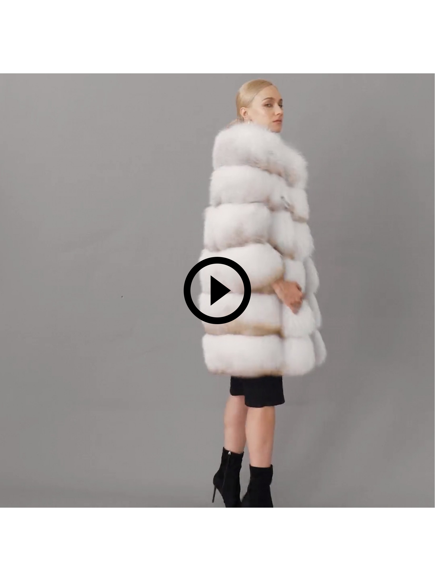 Fox Fur Coat White - Gold