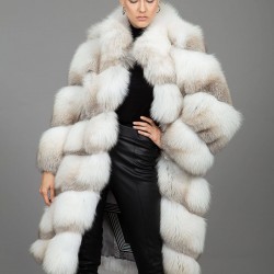 Fox Fur Coat White - Grey 