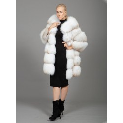Fox Fur Coat White - Gold