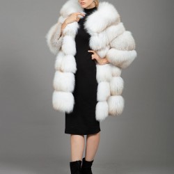 Fox Fur Coat White - Gold