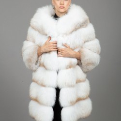 Fox Fur Coat White - Gold