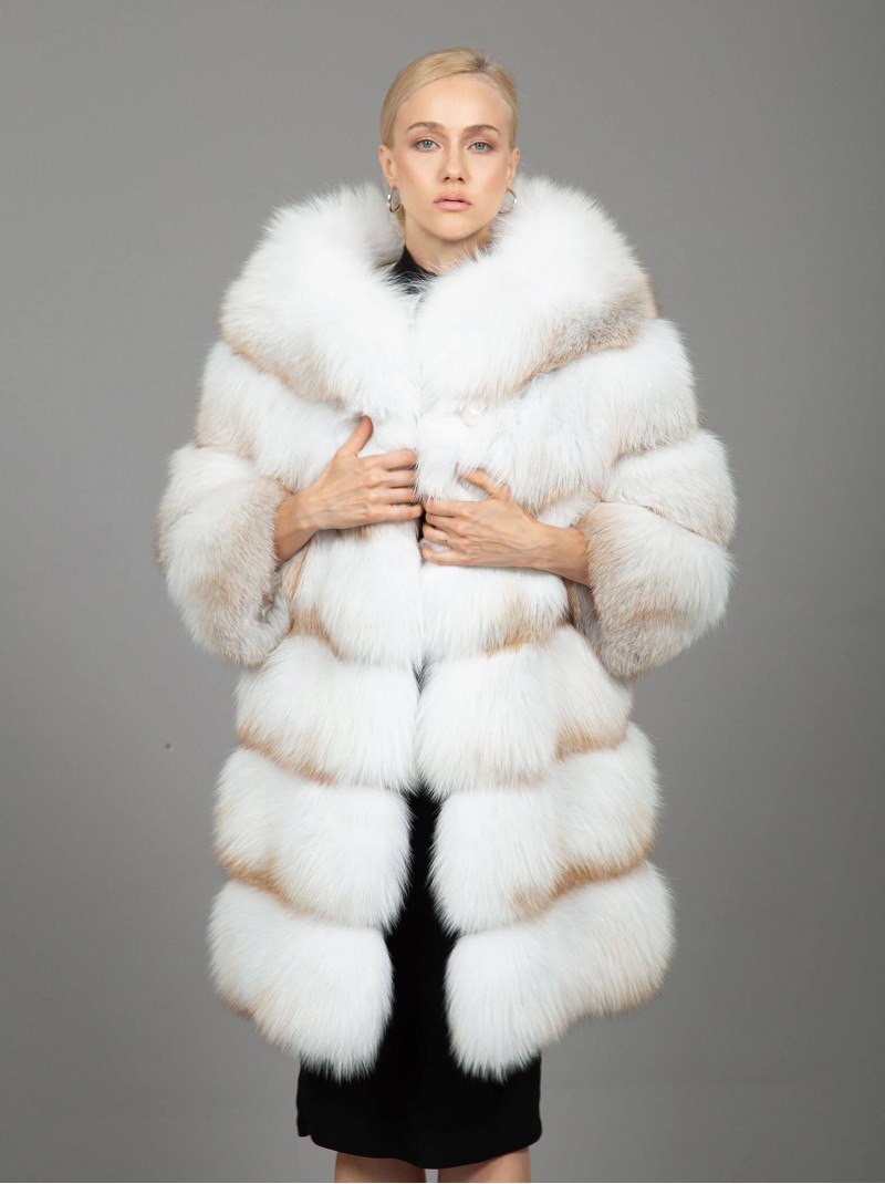 Fox Fur Coat White - Gold