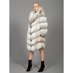 Fox Fur Coat White - Beige 