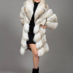 Fox Fur Coat White - Beige 