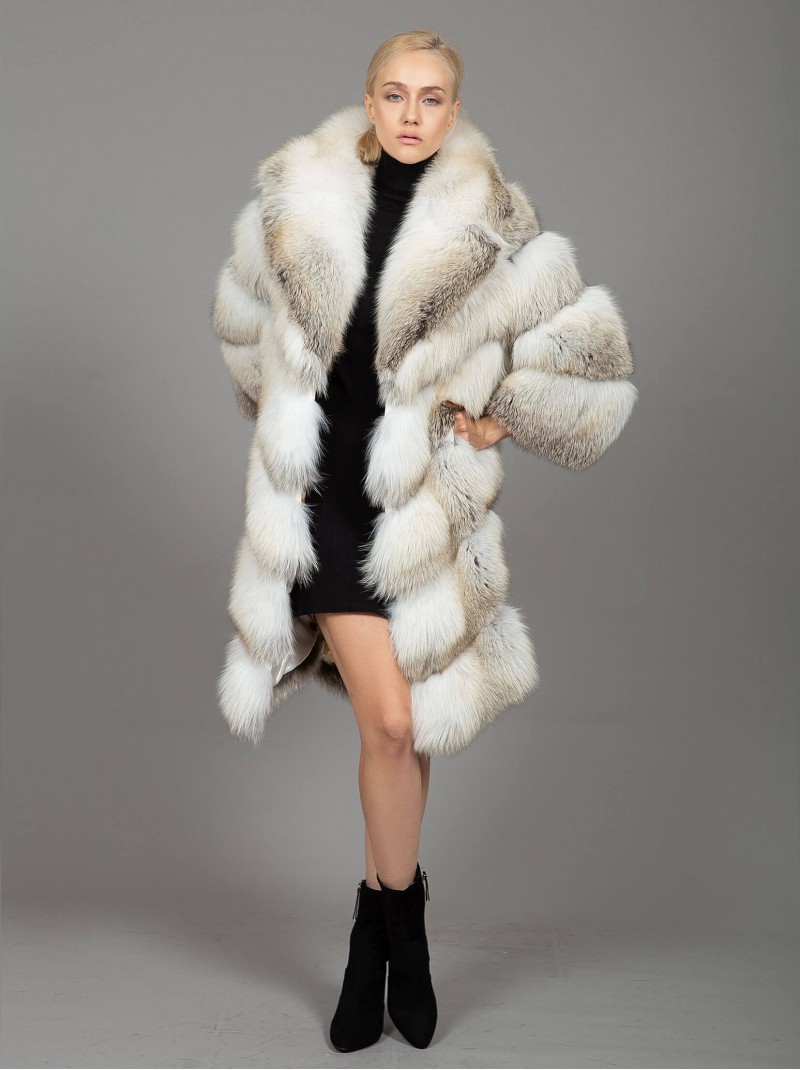 Fox Fur Coat White - Beige 