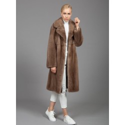 Mink Fur Coat Pastel Brown