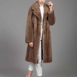 Mink Fur Coat Pastel Brown