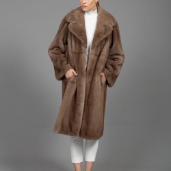 Mink Fur Coat Pastel Brown