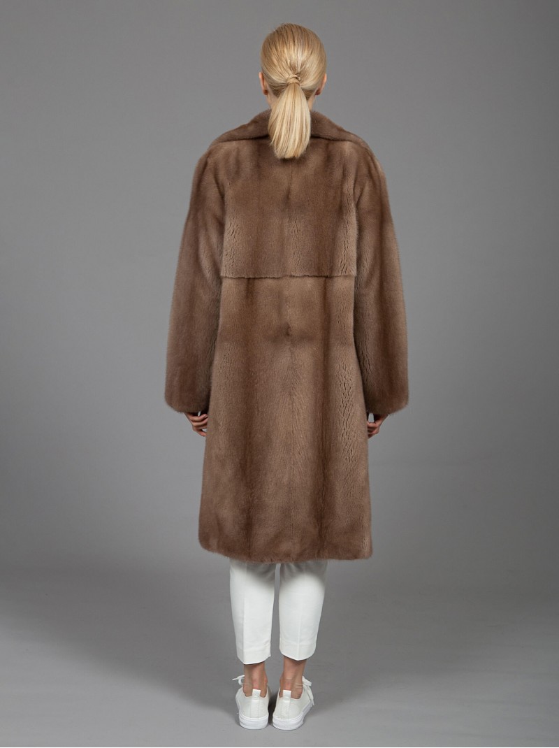 Mink Fur Coat Pastel Brown