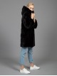 Mink Hooded Fur Coat Black
